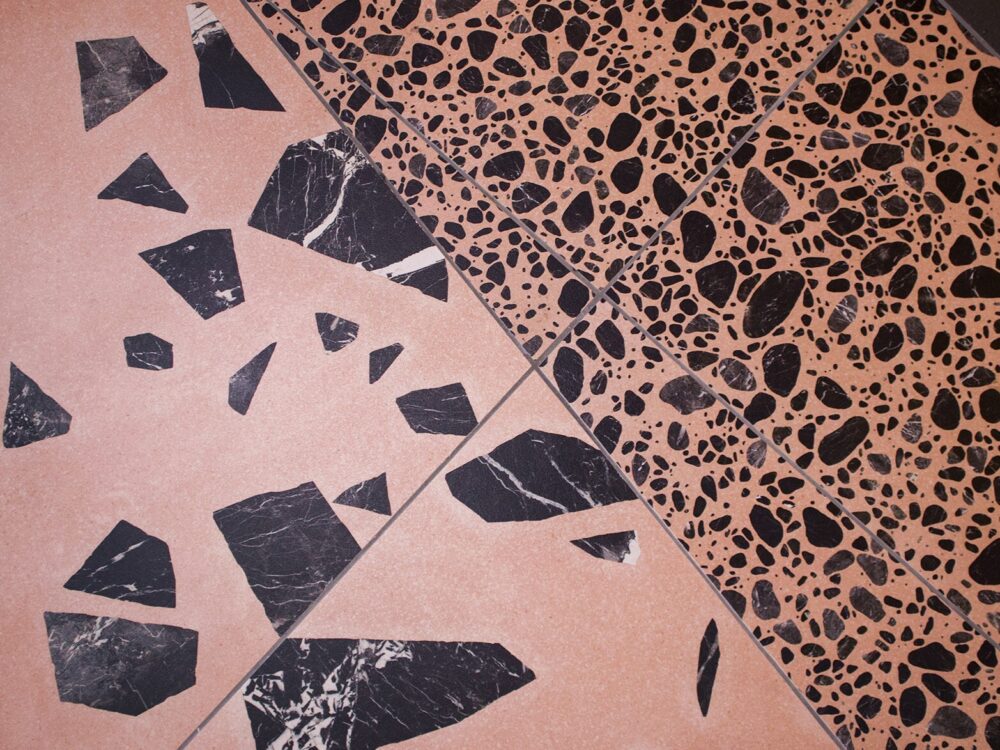 FEATURE FLOOR TILES: Medley Rock Pink &amp; Medley Pop Pink