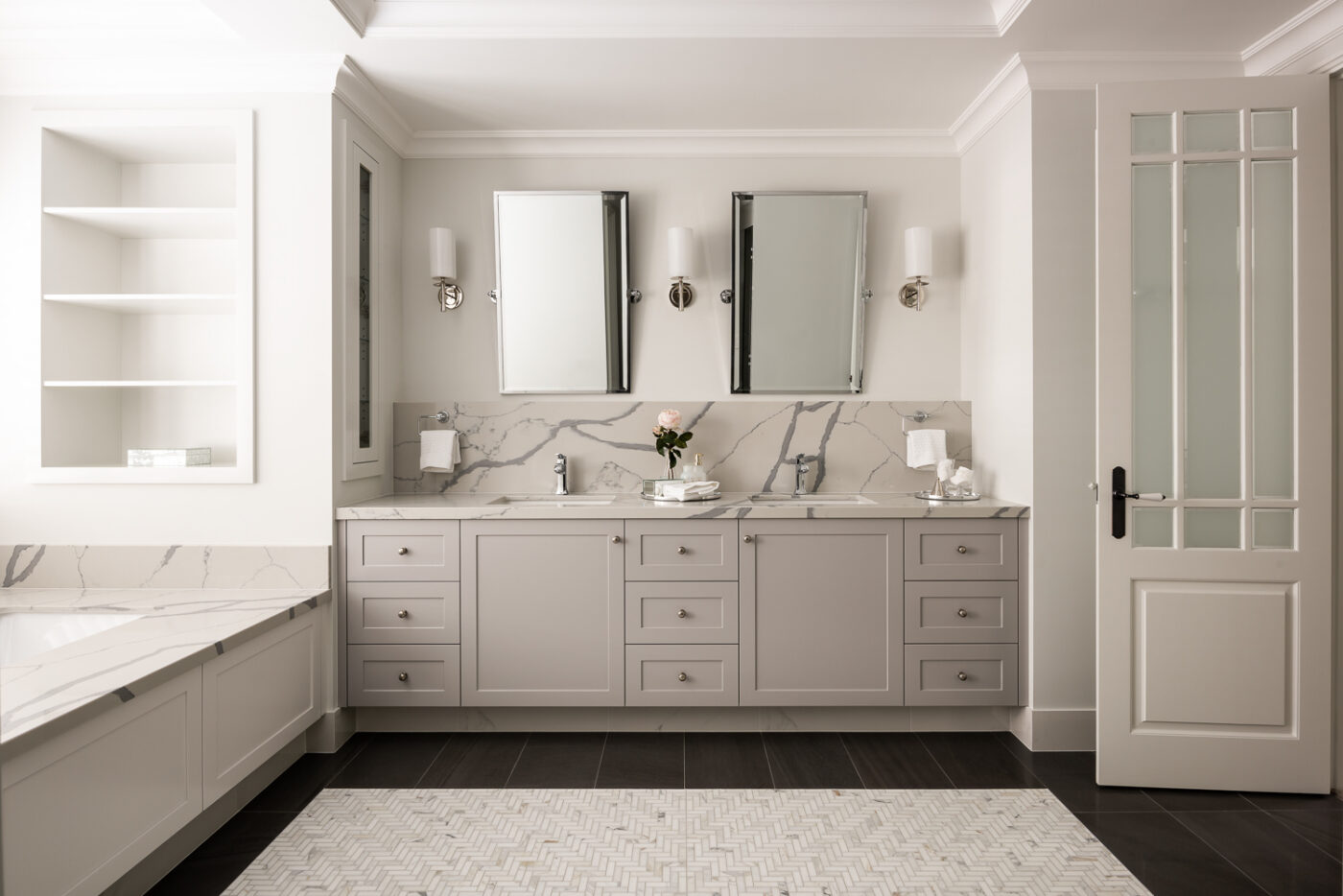 FEATURE FLOOR TILES: Calacatta Gold Honed Herringbone (Order In)