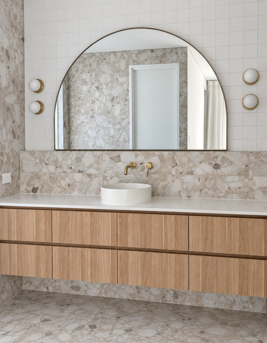 Venistone Ivory and Vulcano Order in Spanish White 100x100mm2