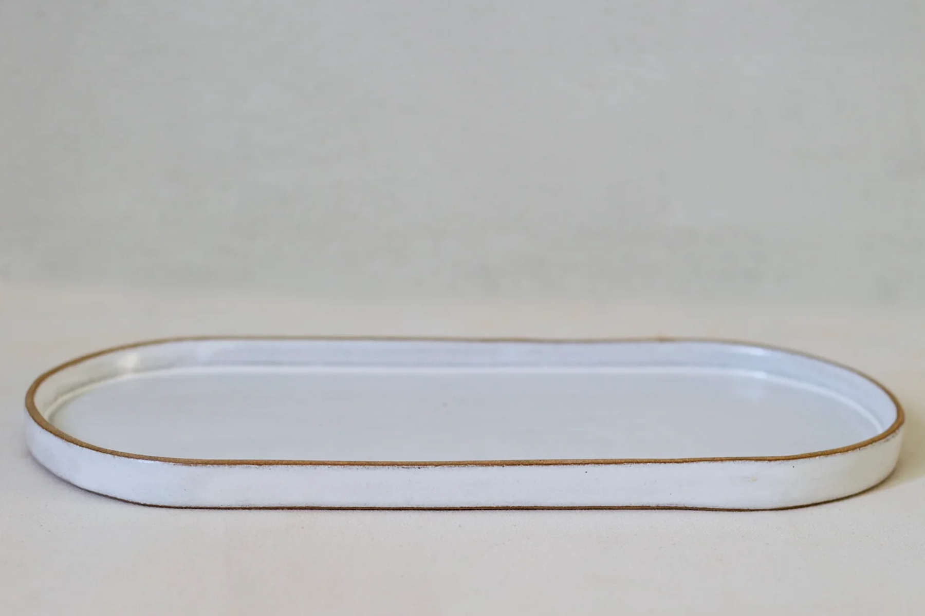 Dulang Ceramic Tray - Large - Brushed White