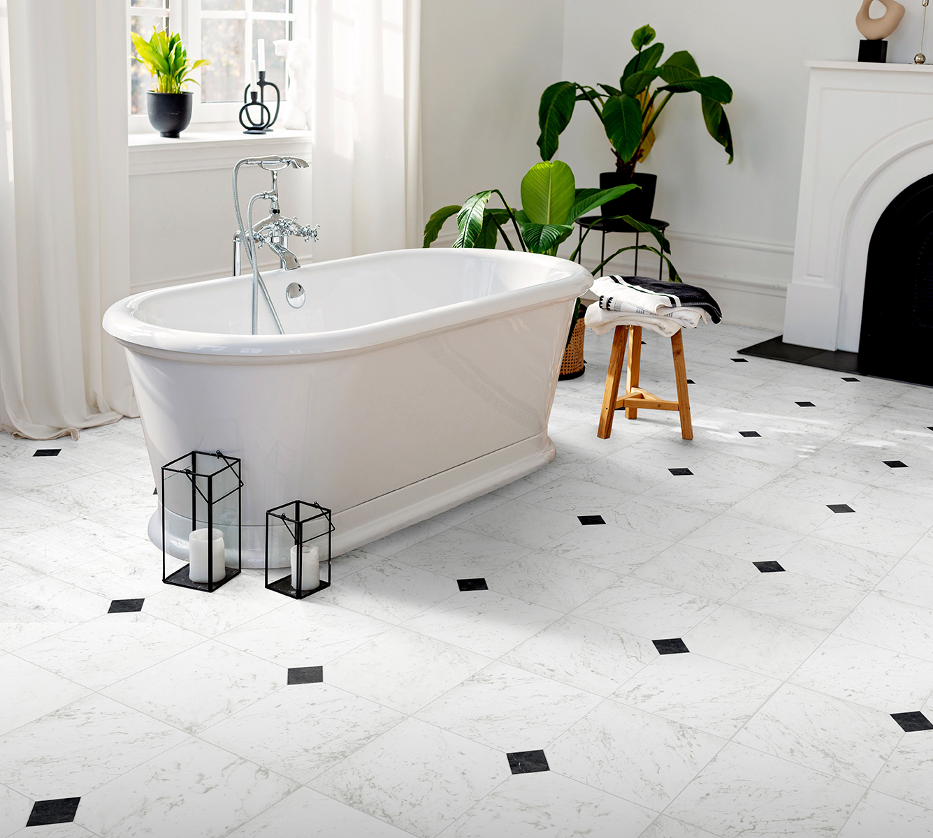 Classica Carrara30x30 Nero Marquina tozzetto75x75