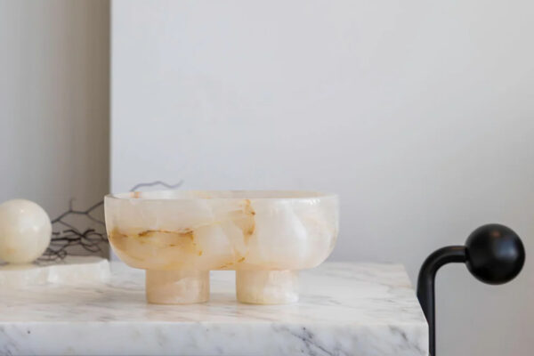 Muse Footed Oval Tray - White Onyx