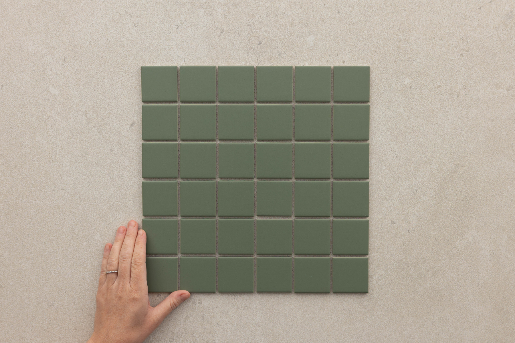 Grid Green Matt 48x48 Mosaic 306x306mm 2