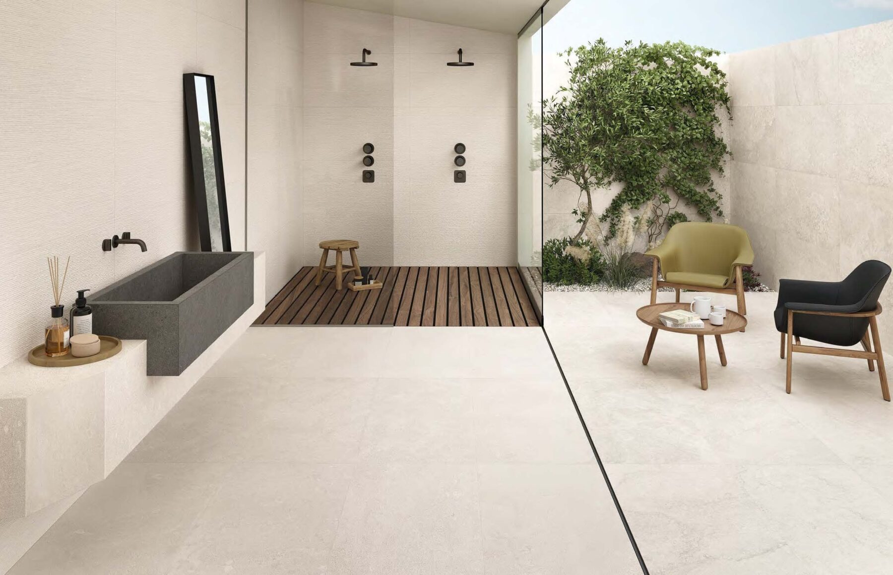 Mapierre Blanc Ligne shower area blanc ancienne floors