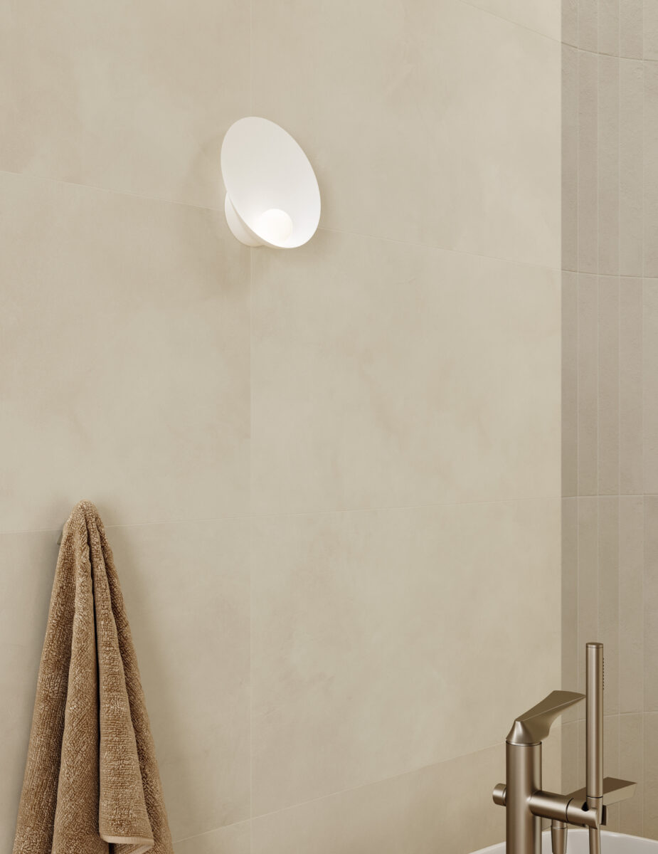 Marca Corona Calcecreta Spuma Argilla Bisque Solco Bathroom 02
