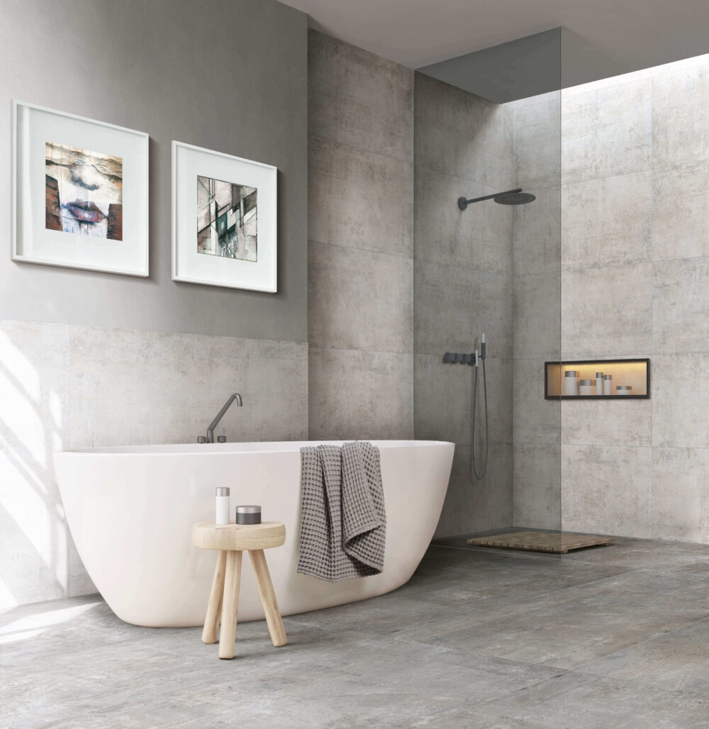 BATHROOM TILES: Murales Ice Rectified 