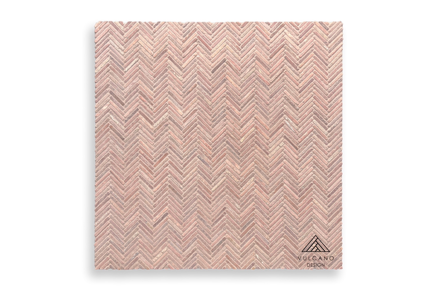 2 VM1732 ROSA TRAVERTINE TUMBLED TWEED HERRINGBONE MOSAIC