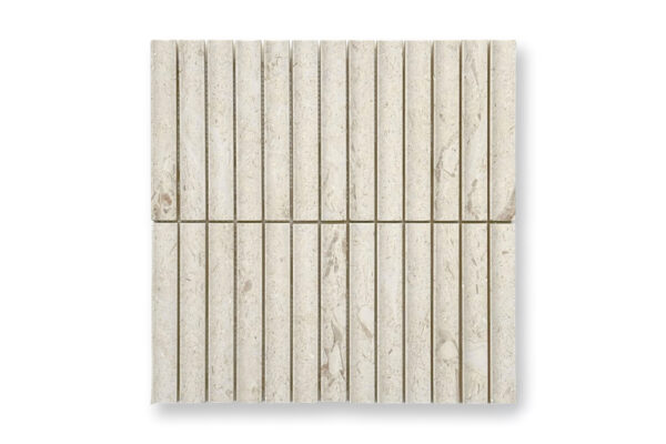 Coquina Limestone Mini Concave Flute Mosaic VM1958