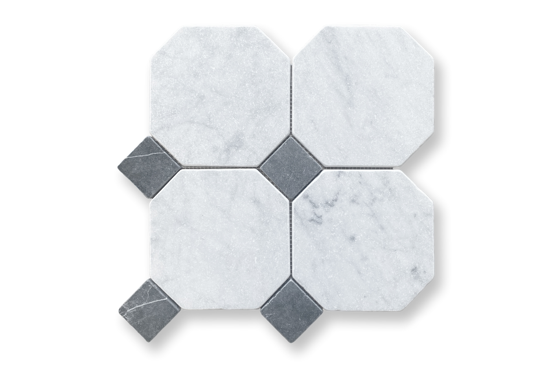 Octagon Carrara and Nero Marquina Mosaic VM1777