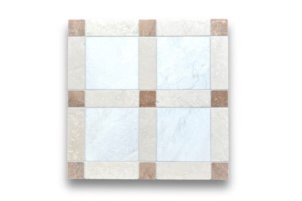 Lyon Mosaic Bianco Oro Light Botticino and Rosa Murcia VM2157