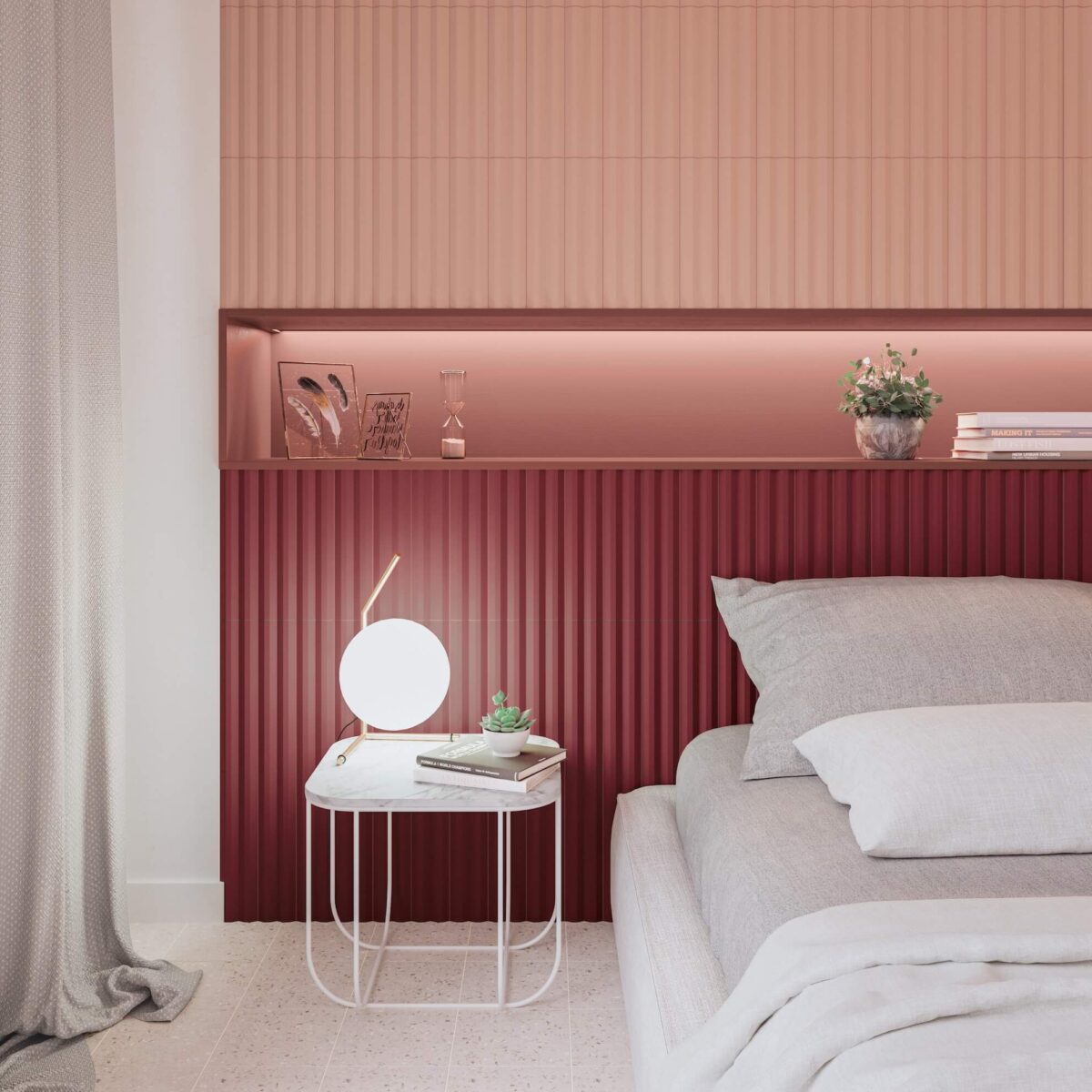 Insitu stripes cotto garnet bedroom