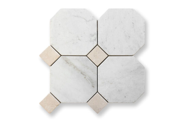 Octagon Bianco Oro Light and Crema Serena Dot Mosaic VM1803