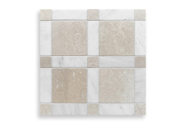 Lyon Mosaic Botticino and Oriental White VM2156